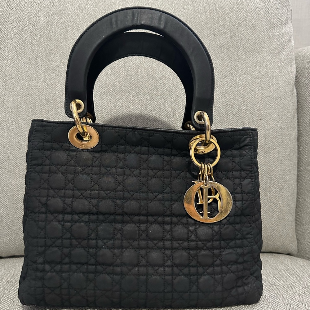 ✅ Authentic Vintage lady Dior Black Quilted Handbag